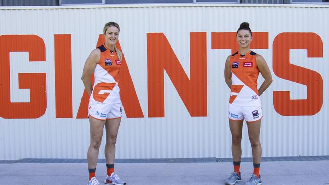 Giants recruits Evonne Bonner (left) nad Taylah Davies.