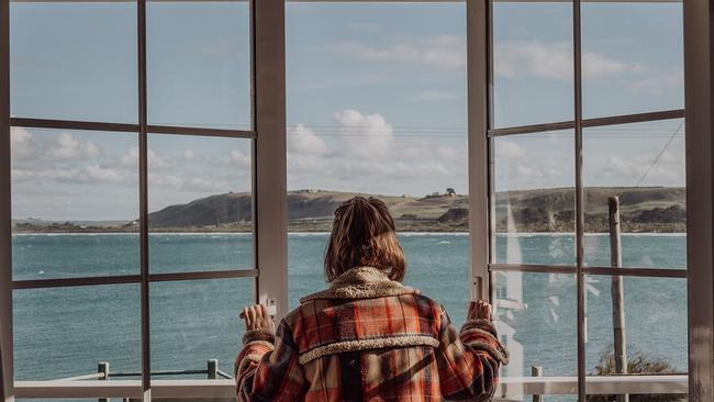 Little Taliska cottage in Stanley. Entrance and view of Sawyer Bay from the seaside cottage. Picture: Anna Critchley