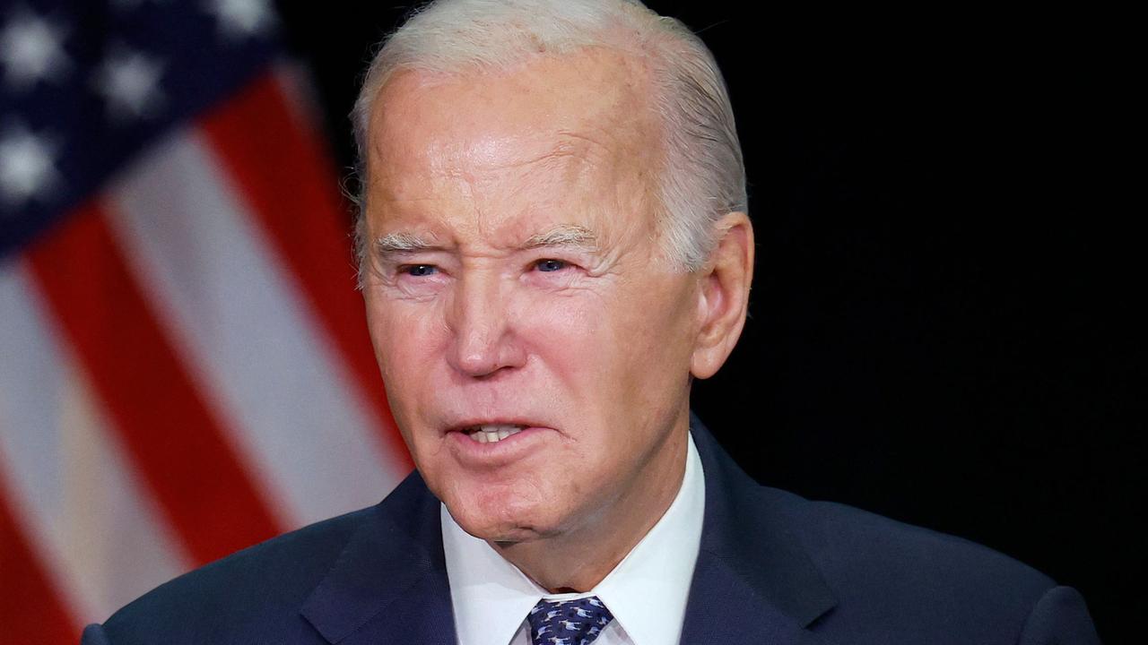 LEESBURG, VIRGINIA - FEBRUARY 08: U.S. President Joe Biden speaks during the annual House Democrats 2024 Issues Conference on February 08, 2024 in Leesburg, Virginia. House Democrats met for the annual retreat outside of Washington, DC to discuss a range of issues ahead of the upcoming election.   Anna Moneymaker/Getty Images/AFP (Photo by Anna Moneymaker / GETTY IMAGES NORTH AMERICA / Getty Images via AFP)