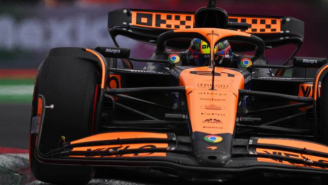 MEXICO CITY, MEXICO - OCTOBER 26: Oscar Piastri of Australia driving the (81) McLaren MCL38 Mercedes on track during final practice ahead of the F1 Grand Prix of Mexico at Autodromo Hermanos Rodriguez on October 26, 2024 in Mexico City, Mexico. (Photo by Rudy Carezzevoli/Getty Images)