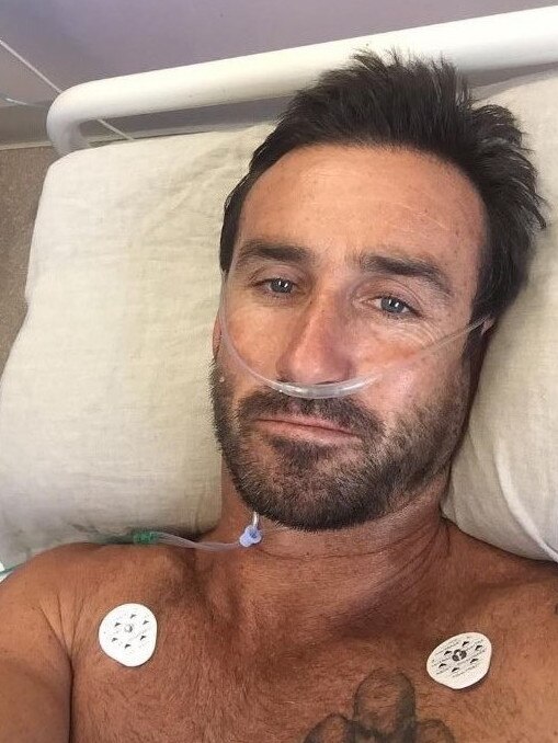 Andrew Johns in hospital.