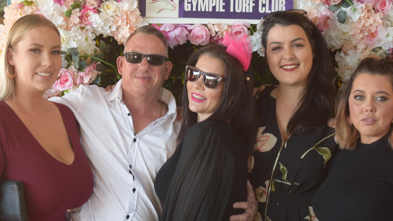 The Gympie Turf Club was packed full of happy punters as the region enjoyed its first ever TAB race meeting on Saturday, June 19, 2021: Shannan Kearney, Graham Hotton, Vanessa Hotron, Karla Hasted and Simone Meehan.