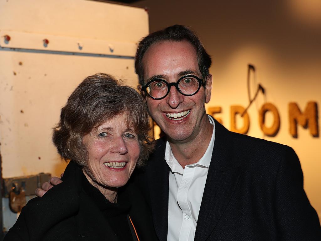 Dark Mofo “A Journey to Freedom” exhibition opening at TMAG. Penny Clive, of Battery Point, left, and Mark Fraser, of Parkville, Victoria. Picture: SAM ROSEWARNE