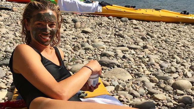 Jasmine Yarbrough enjoys a face mask. Picture: Instagram @jasyarby