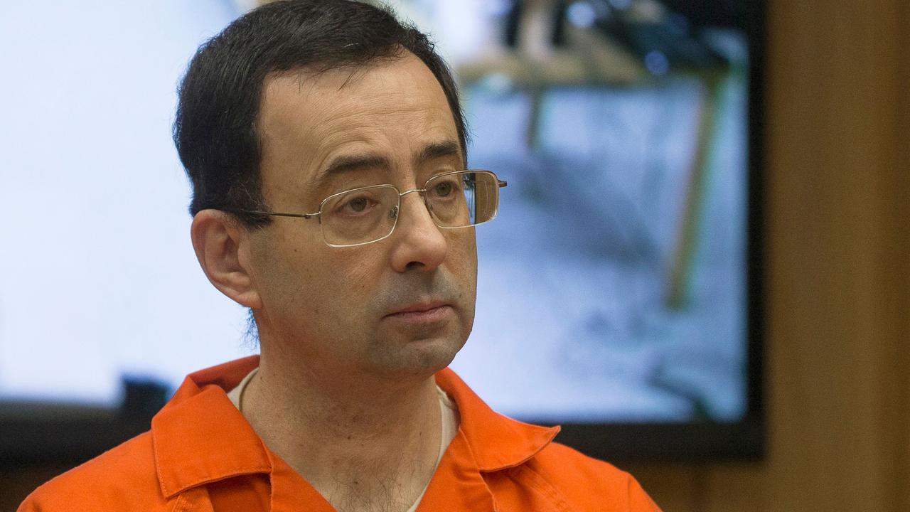 Larry Nassar appears in court for his final sentencing. Photo by RENA LAVERTY / AFP.