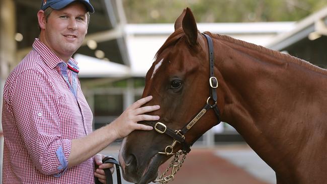 Agent Michael Wallace bought Lot 143, a Chestnut Filly from Mill Park South Australia, for $850 000 at the Magic Millions Sales at Bundall on the Gold Coast. Picture Glenn Hampson