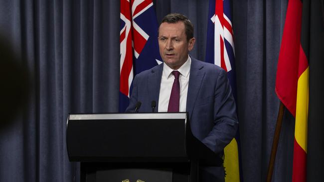 Premier Mark McGowan announced Western Australia would be entering a three-day lockdown. Picture: Getty