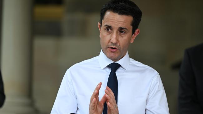 Leader of the Opposition David Crisafulli, hold a news conference outside Parliament House in Brisbane pic: Lyndon Mechielsen/Courier Mail