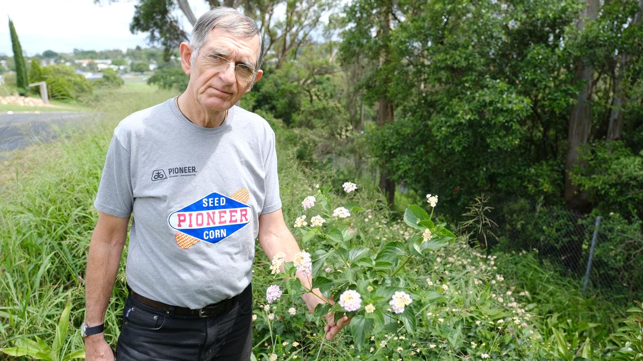 Phil Haxen, Harlaxton resident, has raised concerns about Quarry Products management of weeds on their property, among other concerns.