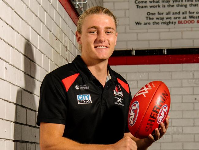 West Adelaide footballer Elliot Dunkin ahead of the AFL draft, where he has a chance to be picked up in Adelaide, Saturday, November 2, 2019. (AAP Image/Morgan Sette)