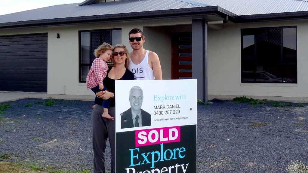 MOVED IN: First-home buyer Lloyd Franettovich and girlfriend Chelsea Streeter have truly settled into owning their first home, purchased in June. Picture: Explore Property