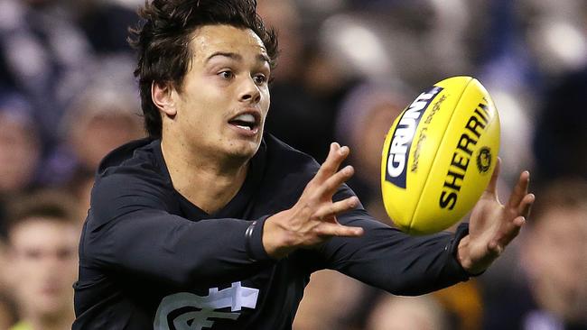 Like father, like son. Carlton youngster Jack Silvagni. Picture: Michael Klein