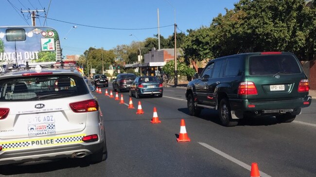 Traffic heading into the city along North Tce, Kent Town. Picture: Dixie Sulda