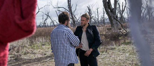 Kelly gang … director Justin Kurzel with actor Charlie Hunnam on the set of the True History of the Kelly Gang Picture: Stan