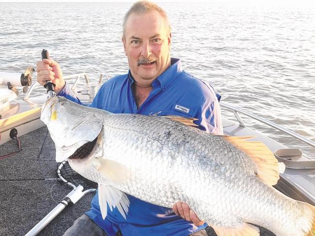 Trevor Roberts had a thrill and a half when this magnificent 117cm barra jumped onto his line while fishing with his son Grant down the mouth of the South Alligator River.