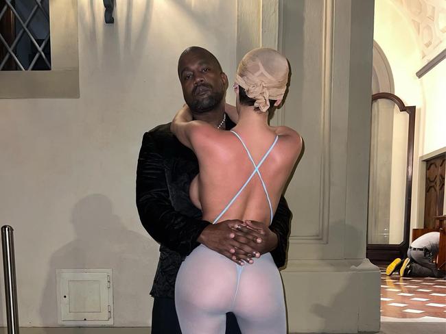 Bianca Censori and Kanye West seen in photos posted to Instagram. Picture: @arkangel/Instagram