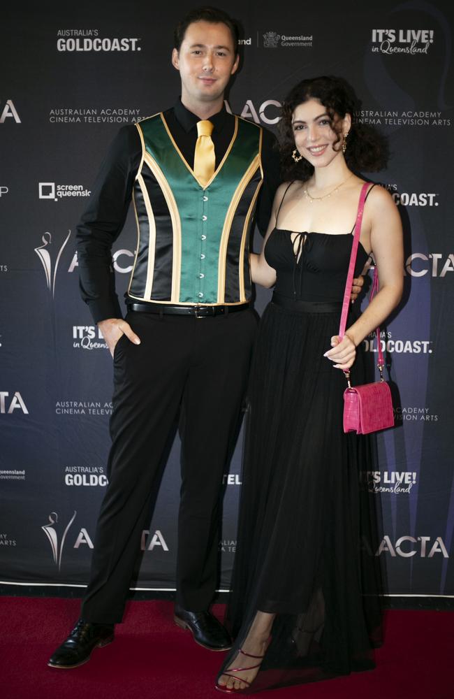 James Letheby and Eve Conomis at AACTA Oscars Screening at the Home of the Arts, Gold Coast. Picture: Jessie Jean