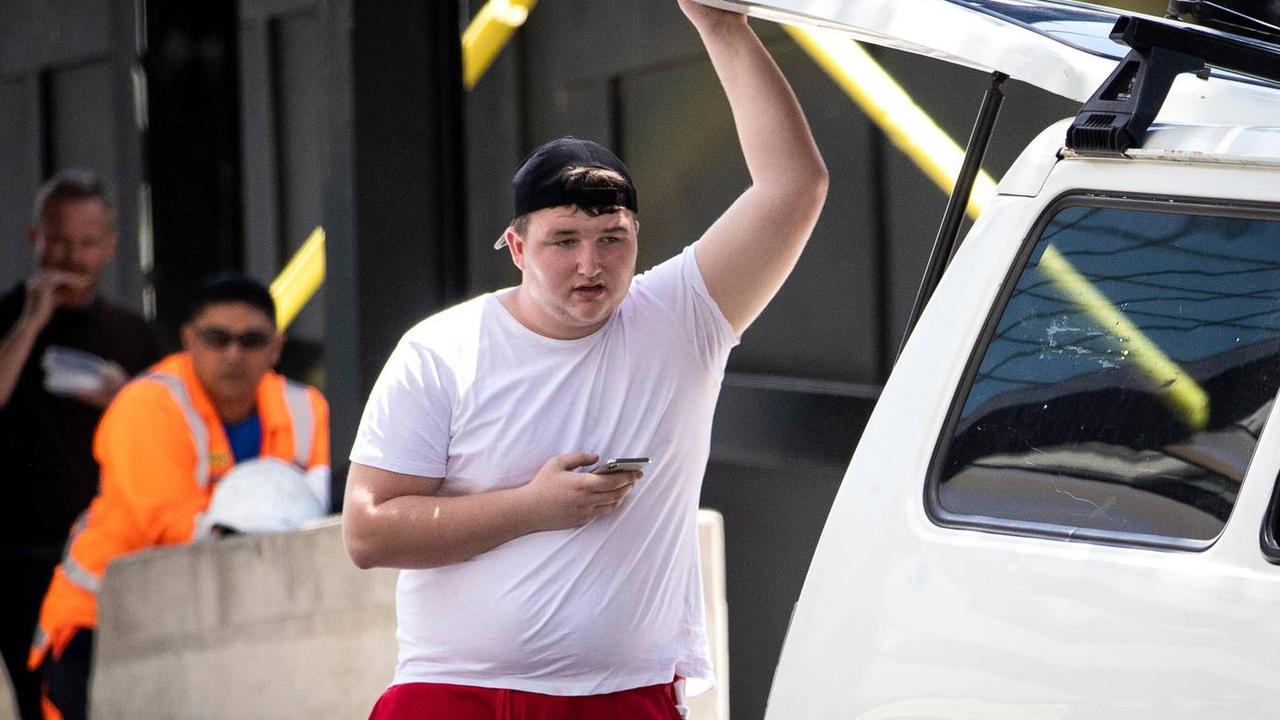 English tourist, who gave his name as John Johnson, leaves an Auckland hotel on Monday afternoon bound for Hamilton. Picture: Jason Oxenham/NZ Herald