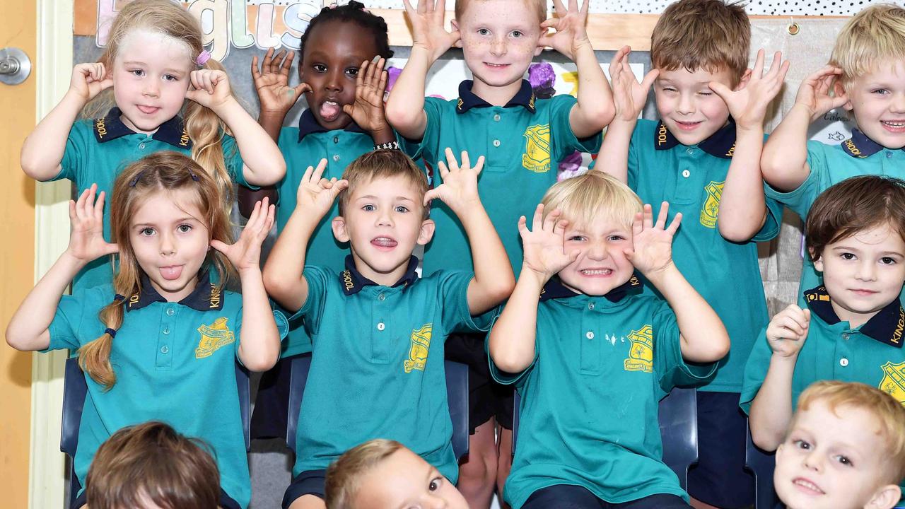 My First Year: Kingaroy State School Prep T, (back) Paige, Kayla, Ashton, Michael, Malakai, Marhni. (middle) Gabriella, Caleb, Thomas, Colby, Caleeah. (front) Jason, Arie, Prep, Will. Picture: Patrick Woods.