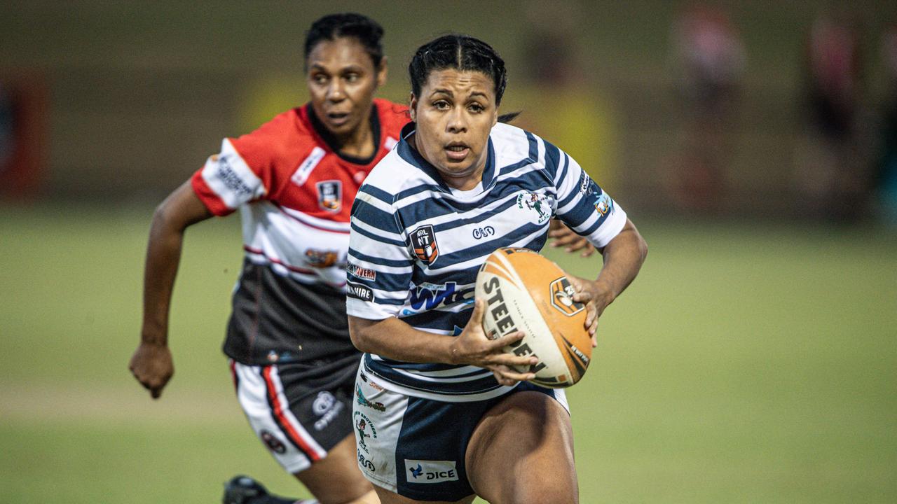 Latoniya Norris of the Darwin Brothers against the Litchfield Bears in the 2023 NRL NT prelim final. Picture: Pema Tamang Pakhrin