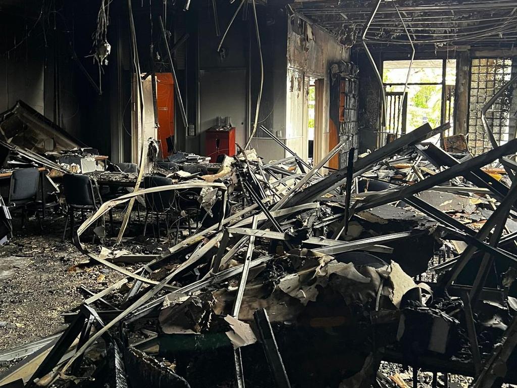 Inside Melbourne’s Adass Israel Synagogue, which was firebombed in an anti-Semitic attack on Friday morning. Picture: Yumi Rosenbaum