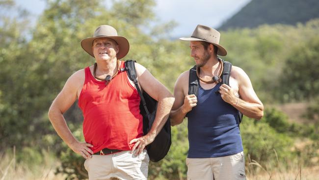 Billy Brownless and Dale Thomas in the jungle.