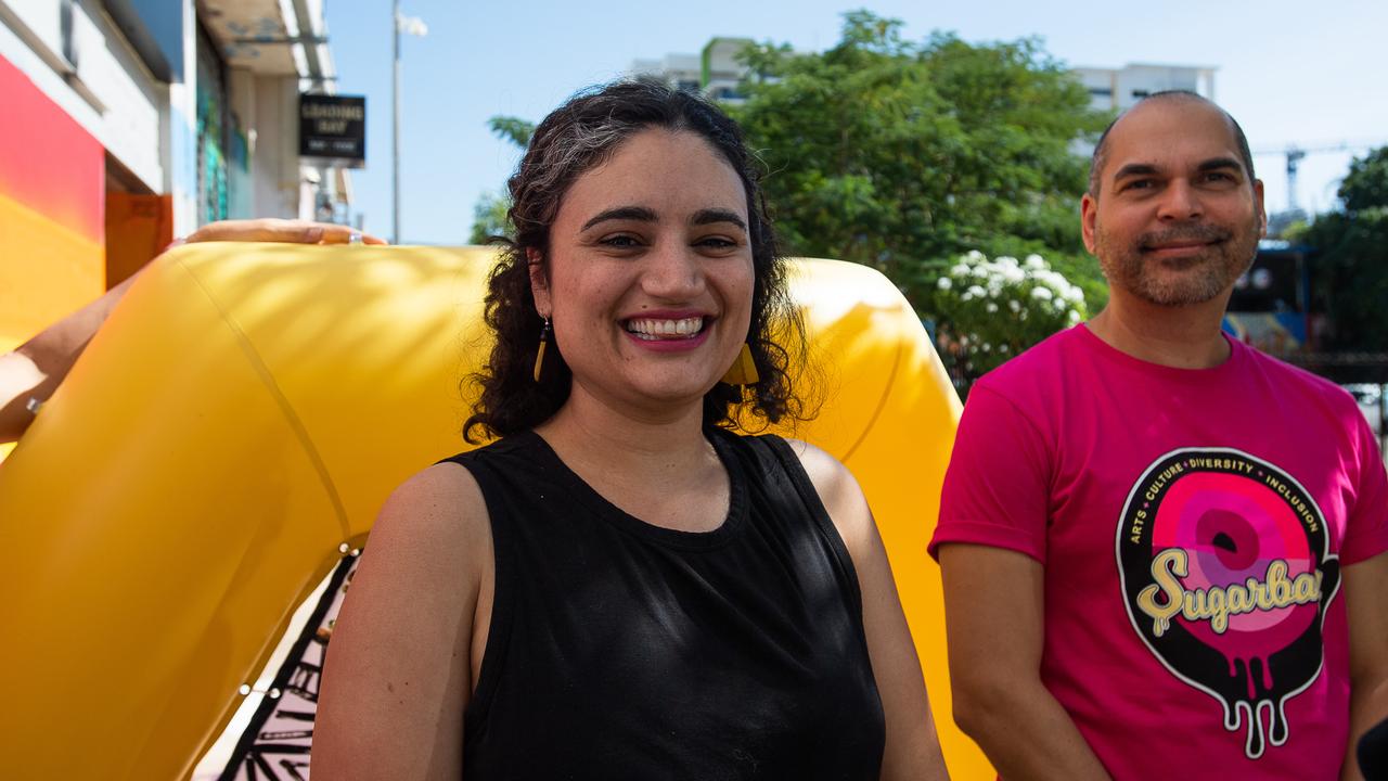 Equality Minister Lauren Moss and Ben Graetz meeting for Pride month. Picture: Pema Tamang Pakhrin