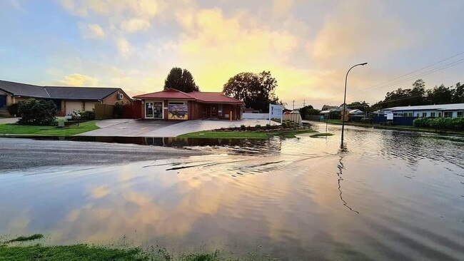 The north coast town of Yamba has been cut off by rising floodwaters on March 1 2022. Picture: Tracy Hobbs/Yamba Notice Board https://www.facebook.com/groups/625381704703048