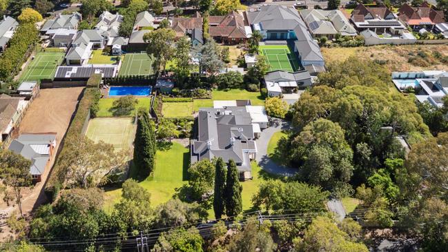 The mansion from the air. Supplied