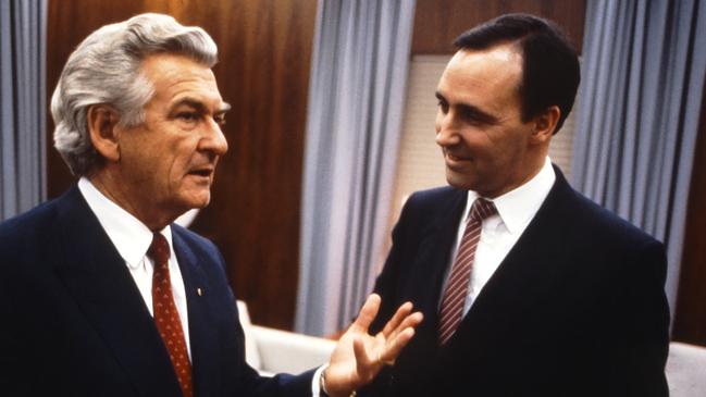 Keating with Bob Hawke.