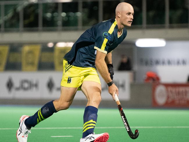 Hockey One Tasmania vs Melbourne Hockey Club at Hobart Hockey Centre on Friday 6th October 2023. Jack Welch of Tasmania.Picture: Sam Volker / Solstice Digital