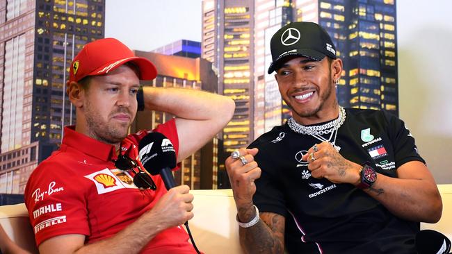 The call was yet to be officially made about the cancellation of the Aus GP when high profile drivers were photographed leaving Melbourne. Picture: Getty