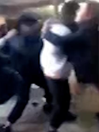 Students could be seen trading blows in the footage.