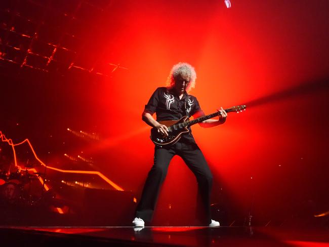 Brian May performs at Rod Laver Arena. Picture: Tony Gough