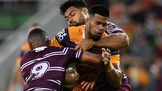 Fasting didn’t stop the Broncos forward tearing into Manly. Image: AAP Image/Darren England