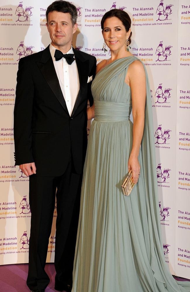 Mary and Frederik, now Queen Mary and Kin Frederik, at a fundraising gala for the Alannah and Madeline Foundation in 2011. Picture: AAP