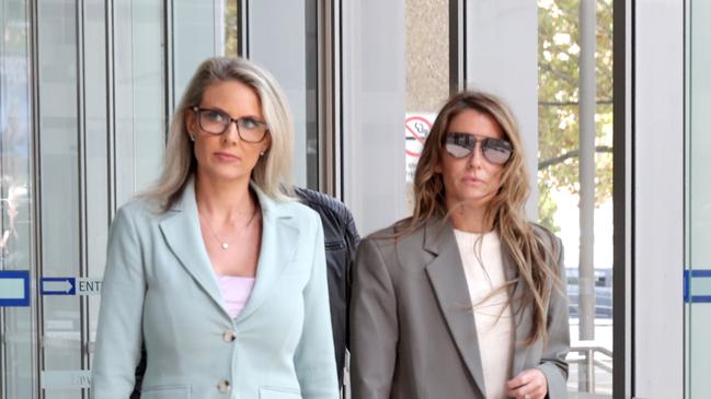 Lawyer Alex Rashidi (L) and founder of the female-only networking app Giggle for Girls Sall Grover (R) at the Federal Court in Sydney court today. Picture: Jane Dempster/The Australian.