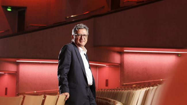 QPAC boss John Kotzas has had to buy a new pair of gum boots to inspect the flooded areas of his venue. Photo Mark Cranitch.