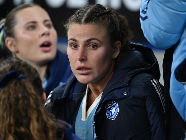 Jess Sergis went off with a concussion early in Game 2. Picture: NRL Photos