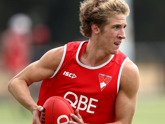 New draftee Dylan Stephens during Sydney Swans pre season training.  Picture. Phil Hillyard