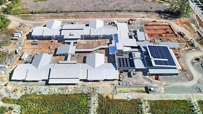 An aerial view shows construction progress of new aged care and community facilities at Churches of Christ Queensland's Little Mountain property. Picture: Contributed