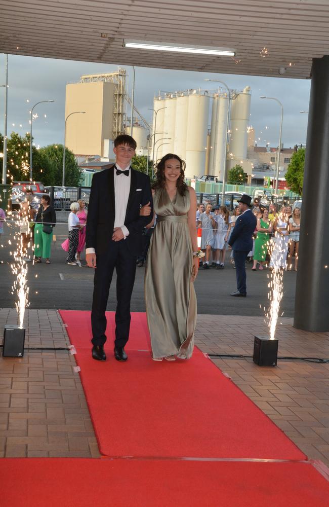 Toowoomba school formals. At the 2023 St Ursula's College formal is graduate Annalyse Seeto with her partner Matthew Maynard. Picture: Rhylea Millar