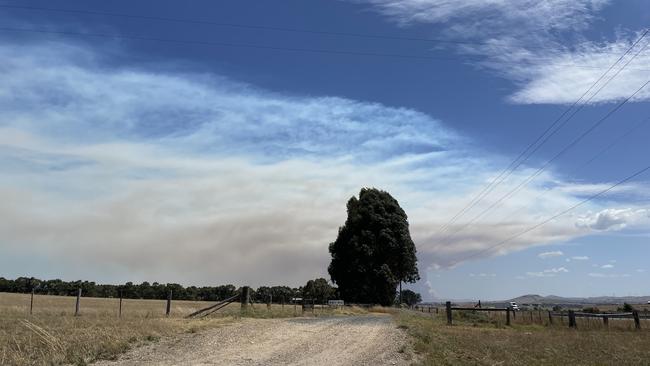 The bushfire has spread across 64ha.