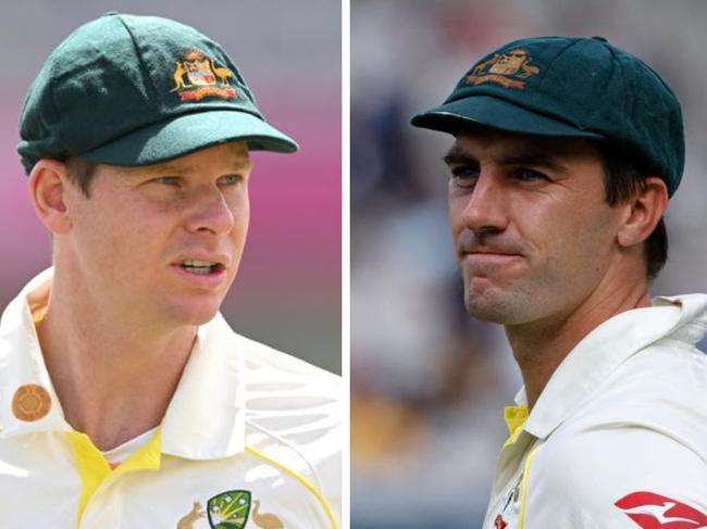 Steve Smith and Pat Cummins. Photos: AFP/Getty Images