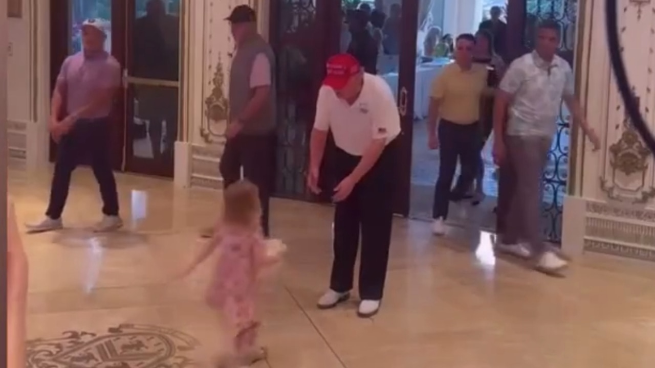 Heartwarming moment Donald Trump’s granddaughter leaps into his arms ...