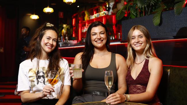 DAILY TELEGRAPH DECEMBER 3, 2024. From left Tatiana Rutkevich, Eliza Garty and Hannah Kernohan at the Carousel nightclub on Oxford Street which has made history as AustraliaÃ¢â¬â¢s first nightclub joining the worldÃ¢â¬â¢s top 100 list. Picture: Jonathan Ng