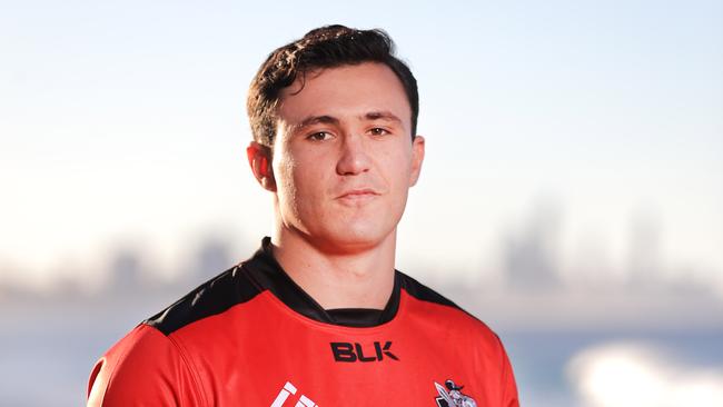 Griffith University Knights Captain Harrison Cumming during the Gold Coast Rugby Union Captains media call for the 2020 Rugby launch at Burleigh Heads. Photo Scott Powick Newscorp