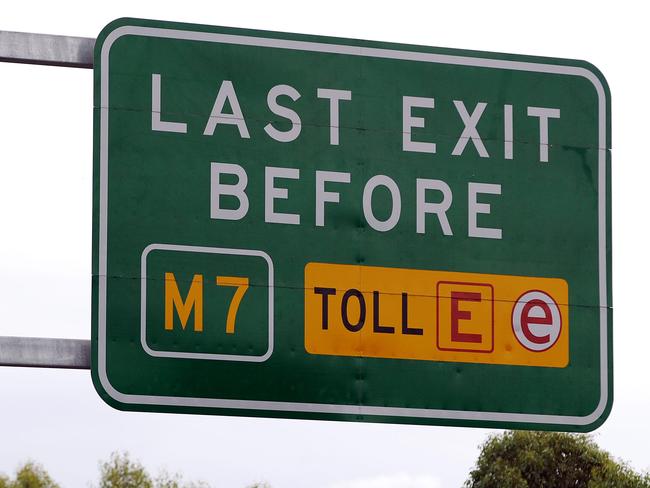 An M7 toll sign