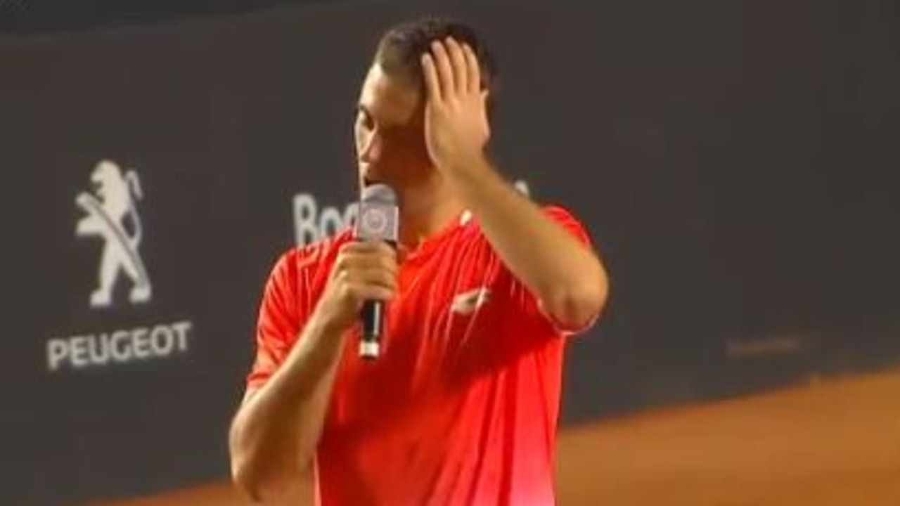 Laslo Djere gives tragic speech after winning ATP title in Brazil ...