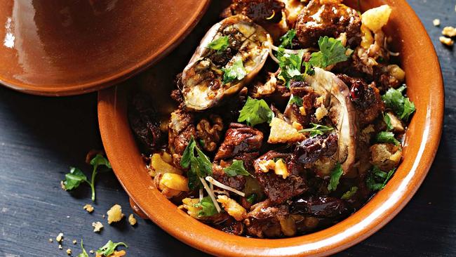 Lamb shoulder and eggplant tagine. Picture: Shane Delia